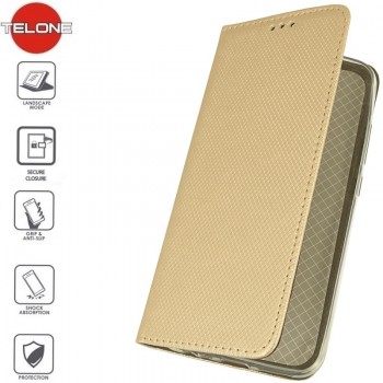 Telone smart magnet atverčiamas dėklas - auksinės spalvos (Mi Note 10/Note 10 Pro)